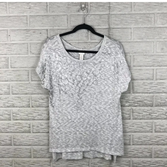 Chico’s Open Knit Embellished Top - Picture 3 of 11